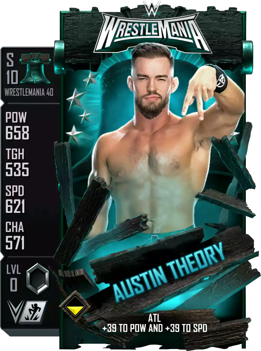 Wrestlemania 40, Austin Theory, Standard Card from WWE Supercard