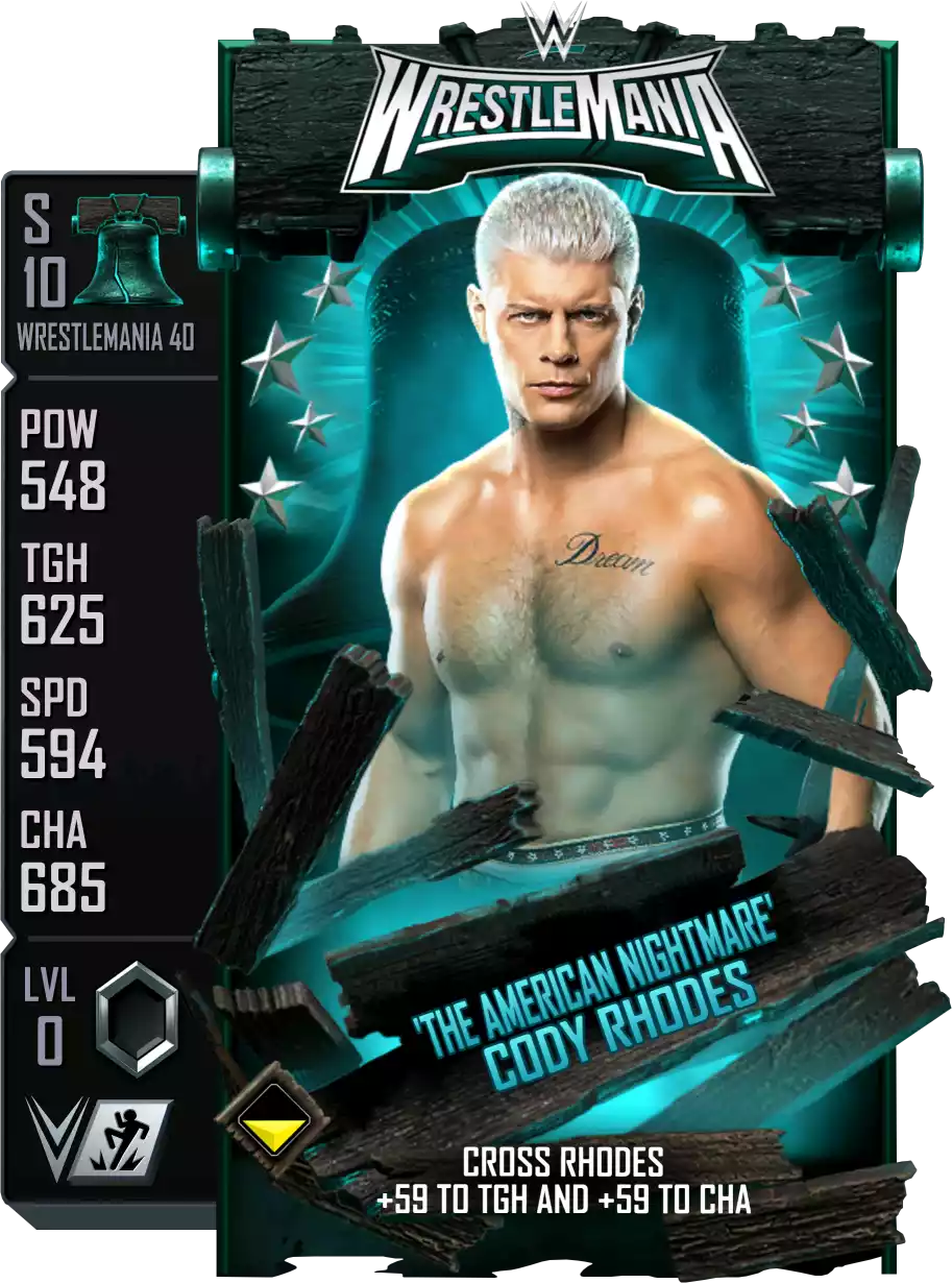 Wrestlemania 40, Cody Rhodes, Standard Card from WWE Supercard