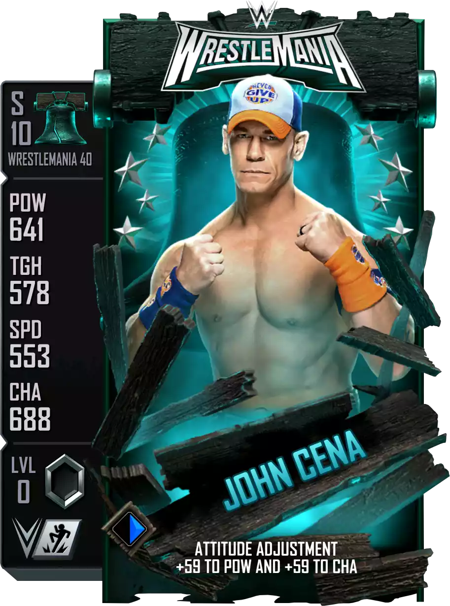 Wrestlemania 40, John Cena, Standard Card from WWE Supercard