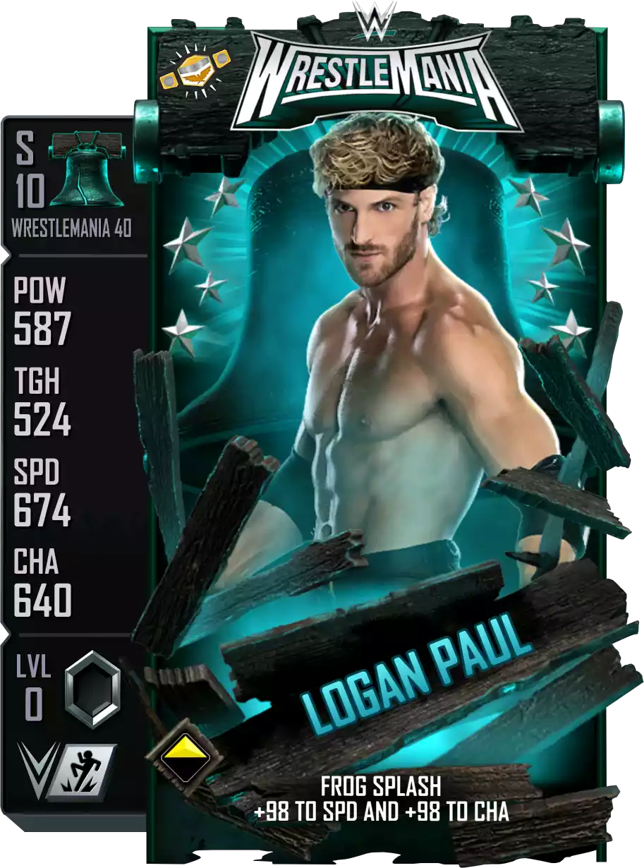 Wrestlemania 40, Logan Paul, Standard Card from WWE Supercard