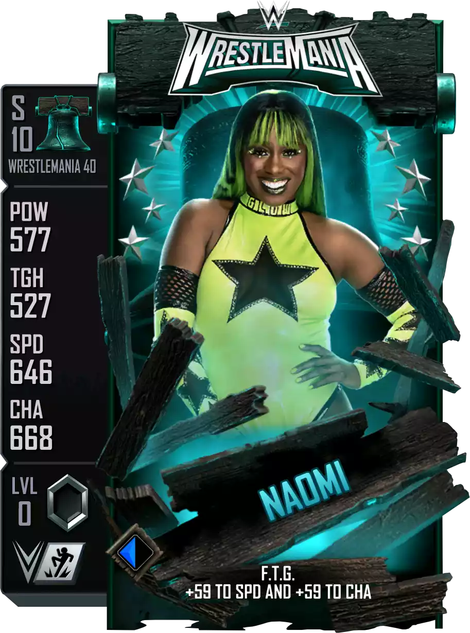 Wrestlemania 40, Naomi, Standard Card from WWE Supercard
