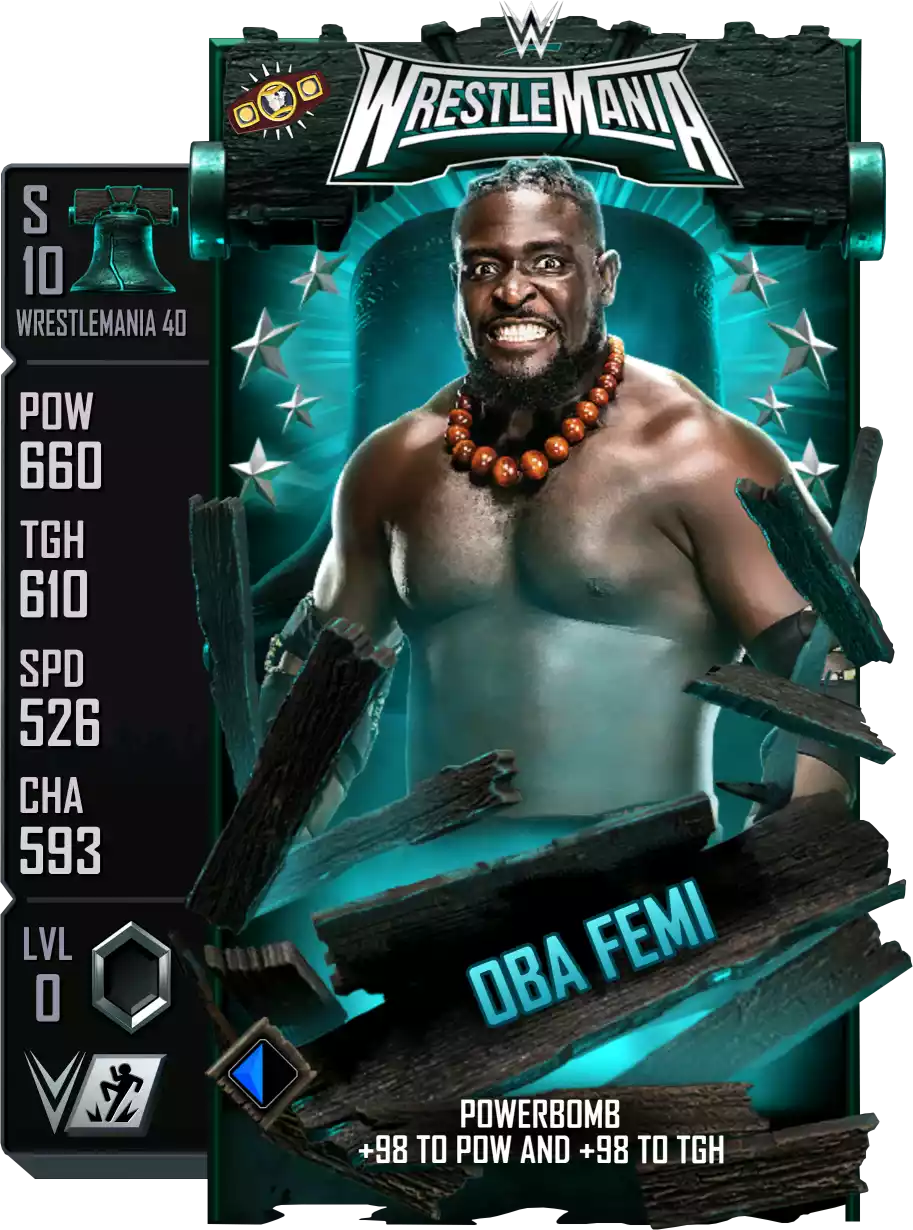 Wrestlemania 40, Oba Femi, Standard Card from WWE Supercard