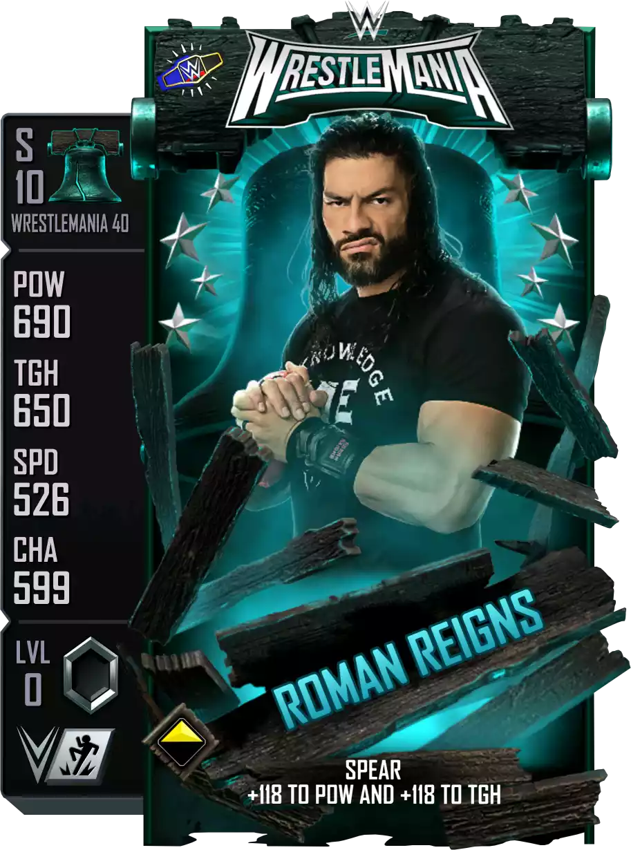 Wrestlemania 40, Roman Reigns, Standard Card from WWE Supercard