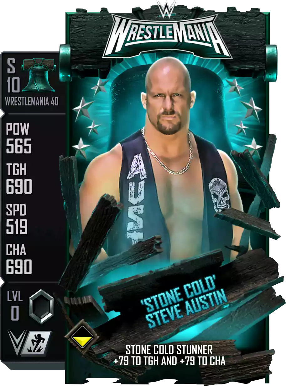 Wrestlemania 40, Steve Austin, Standard Card from WWE Supercard