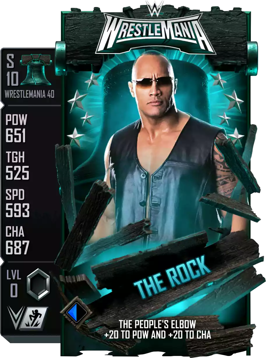 Wrestlemania 40, The Rock, Standard Card from WWE Supercard