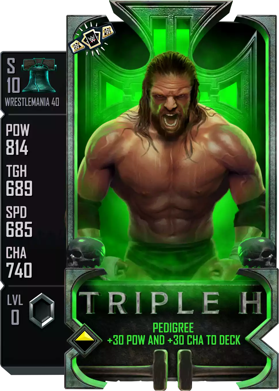 Wrestlemania 40, Triple H, Special Edition Battle Pass Card from WWE Supercard