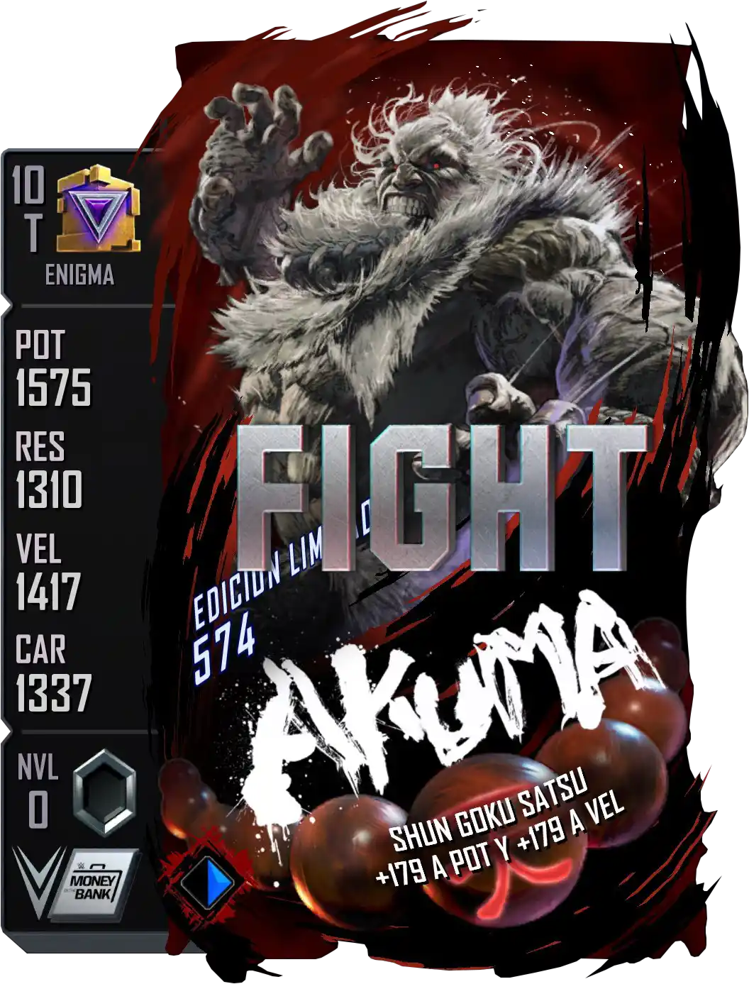 Enigma, Akuma, Special Edition card from WWE Supercard