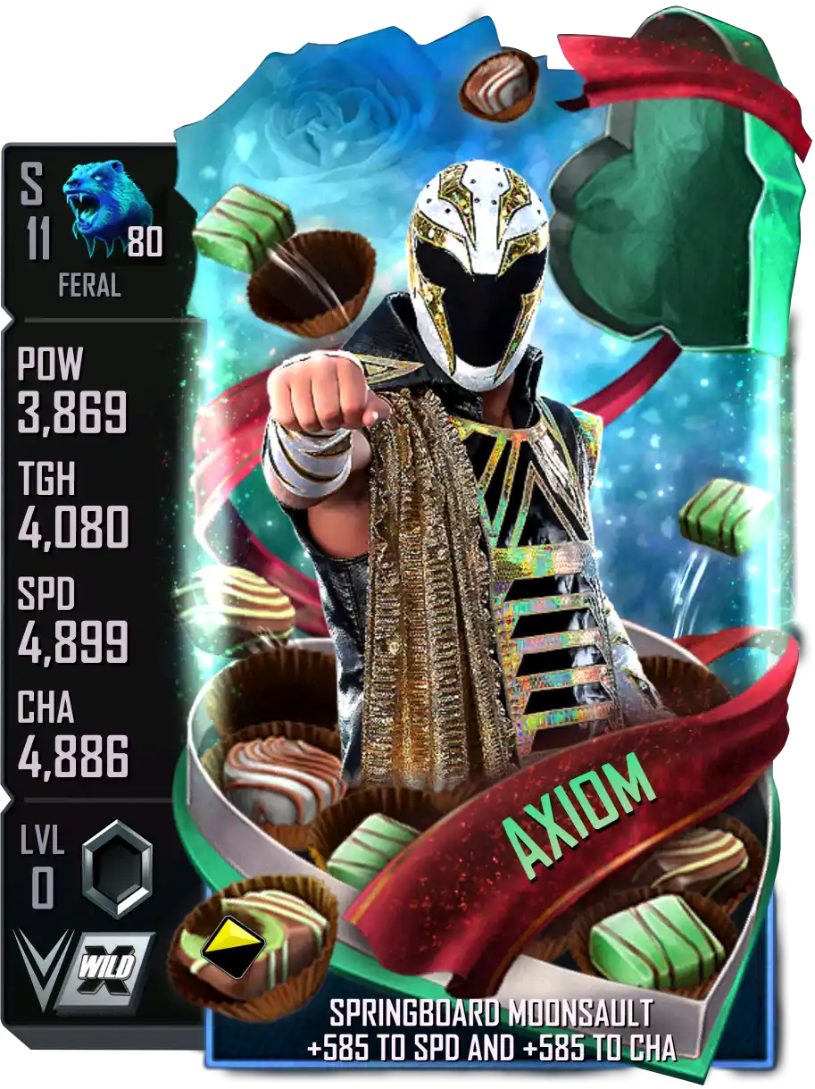 Feral, Axiom, Valentine's Day SE (Special Edition) card from WWE Supercard