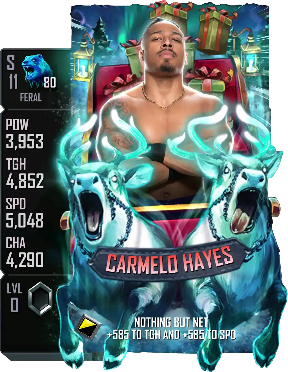 Feral, Red Rooster, SE (Special Edition) Winter Holidays card from WWE Supercard