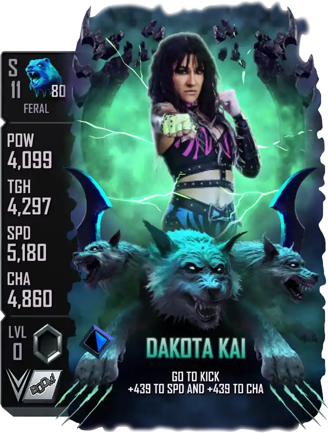 Feral, Dakota Kai, Heroic event card from WWE Supercard