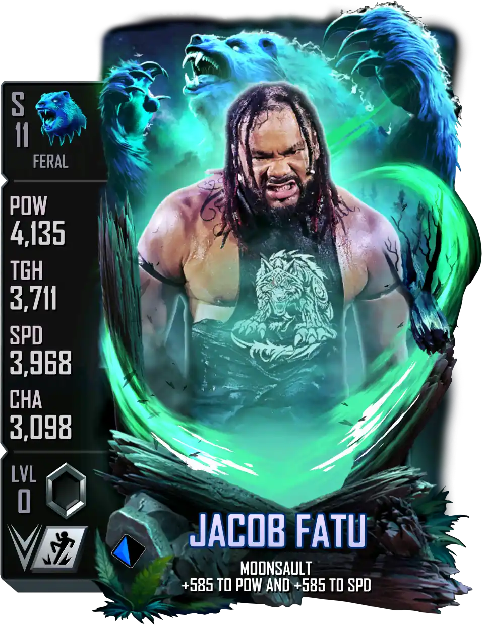 Feral, Jacob Fatu, Standard Card from WWE Supercard