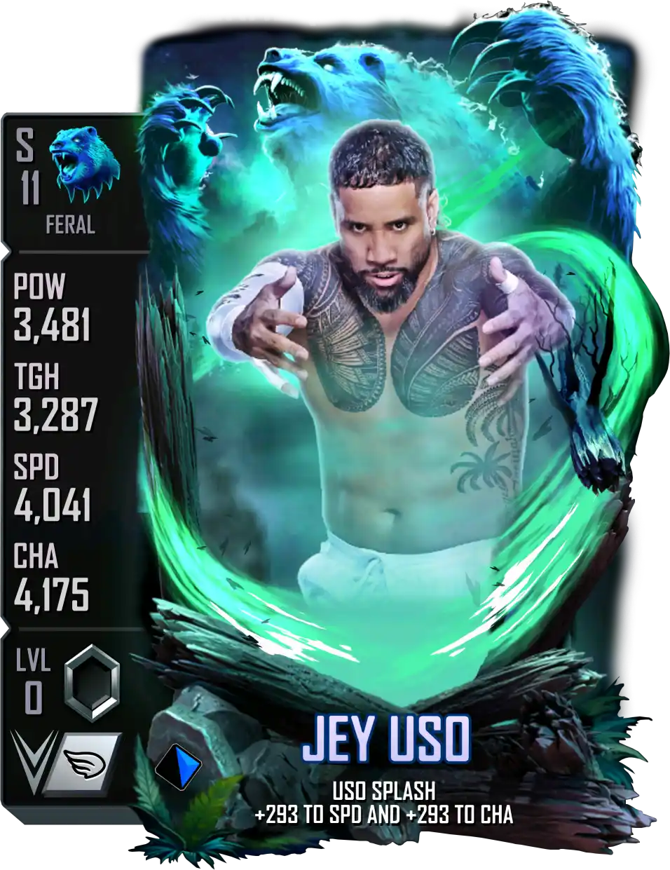 Feral, Jey Uso, Standard Card from WWE Supercard