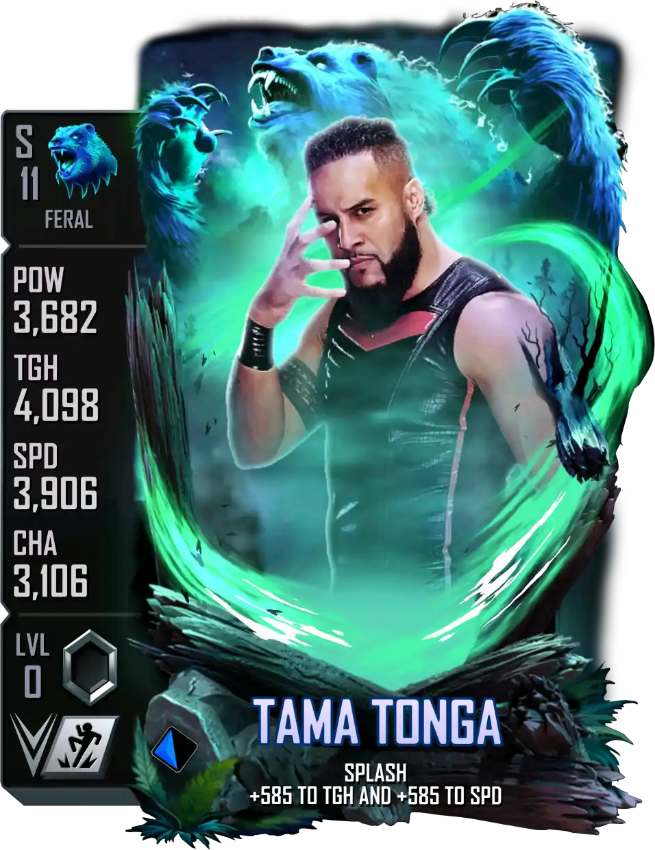 Feral, Tama Tonga, Standard Card from WWE Supercard