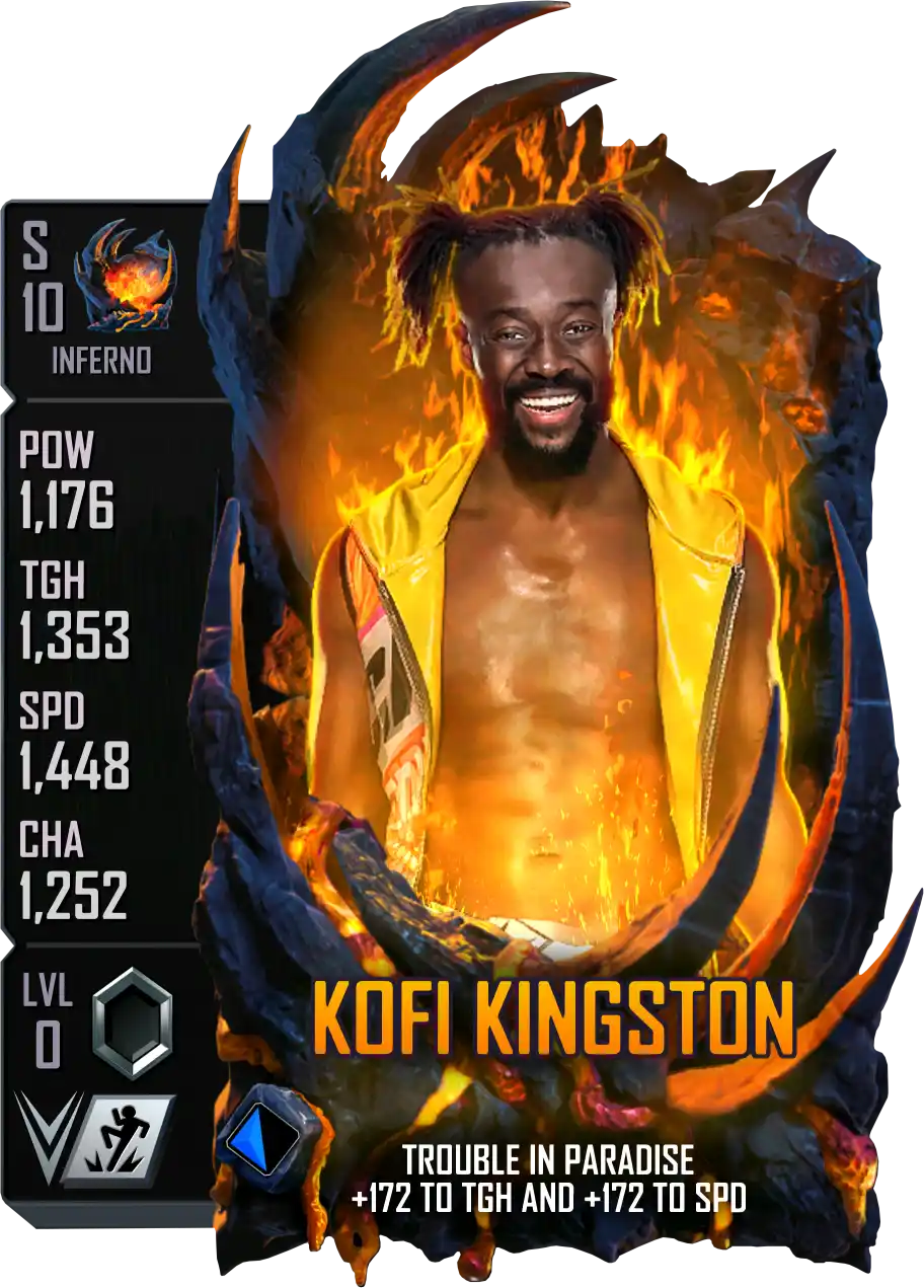 Inferno, Kofi Kingston, Standard Card from WWE Supercard