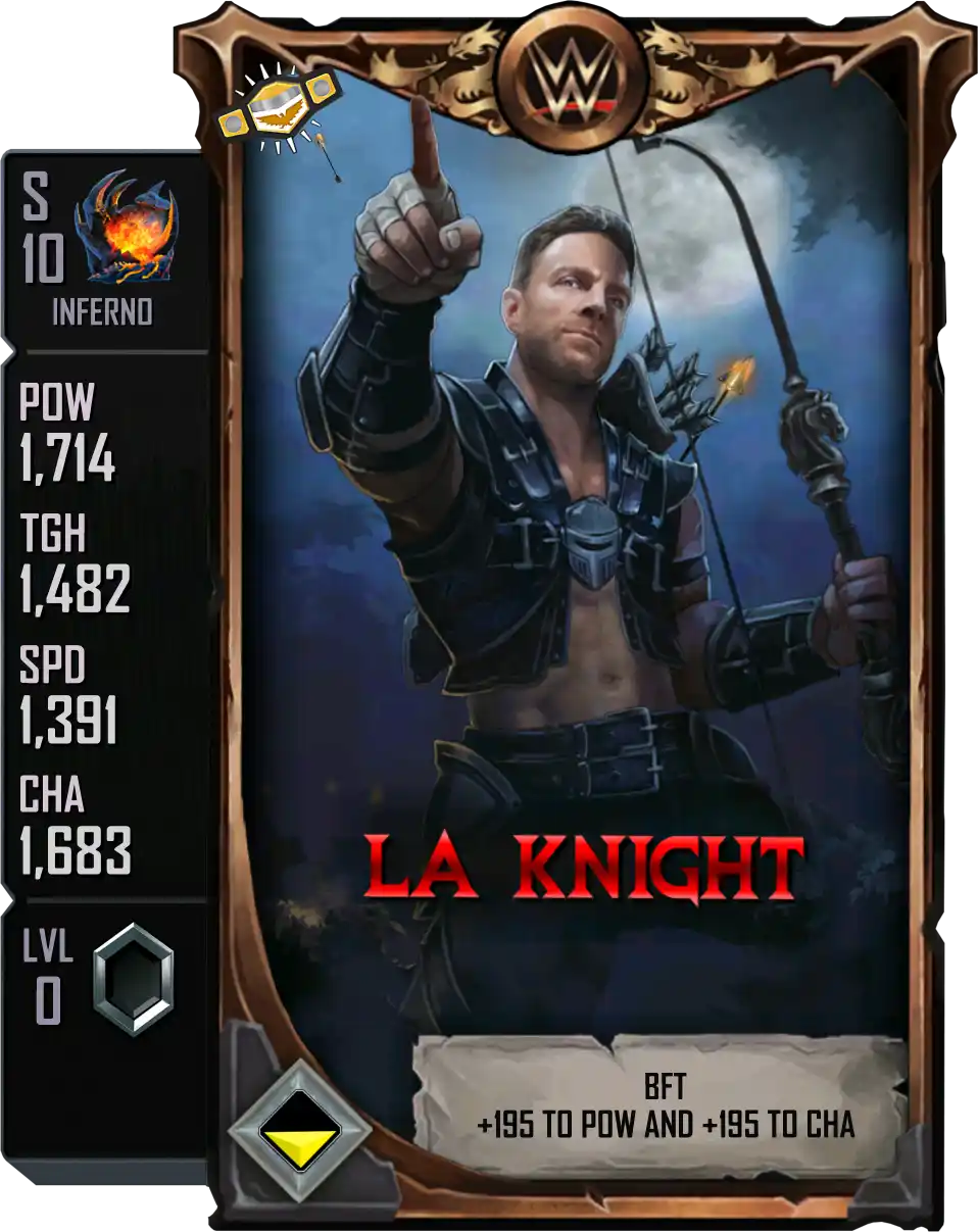 Inferno, LA Knight, Dungeons and Dropkicks SE Special Edition Card from WWE Supercard