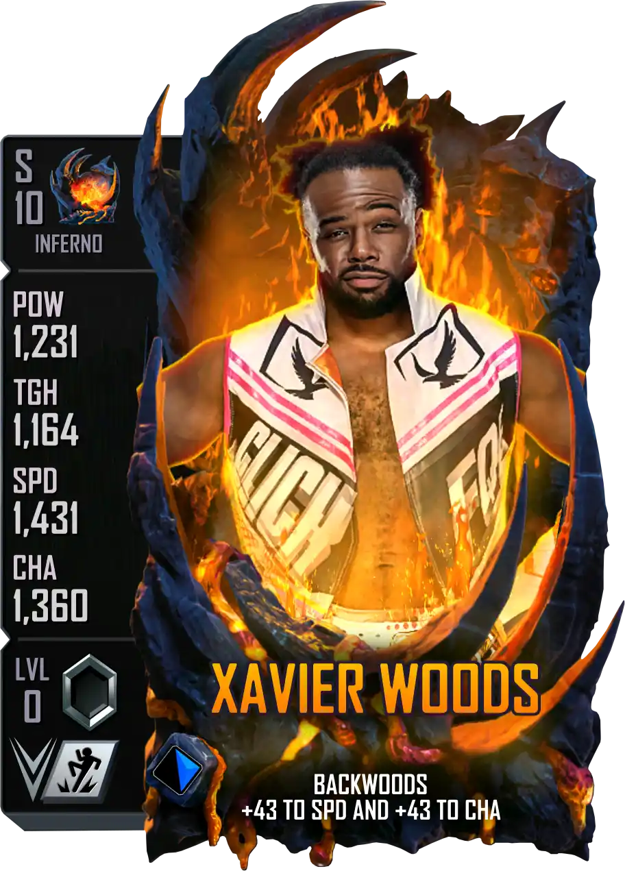 Inferno, Xavier Woods, Standard Card from WWE Supercard