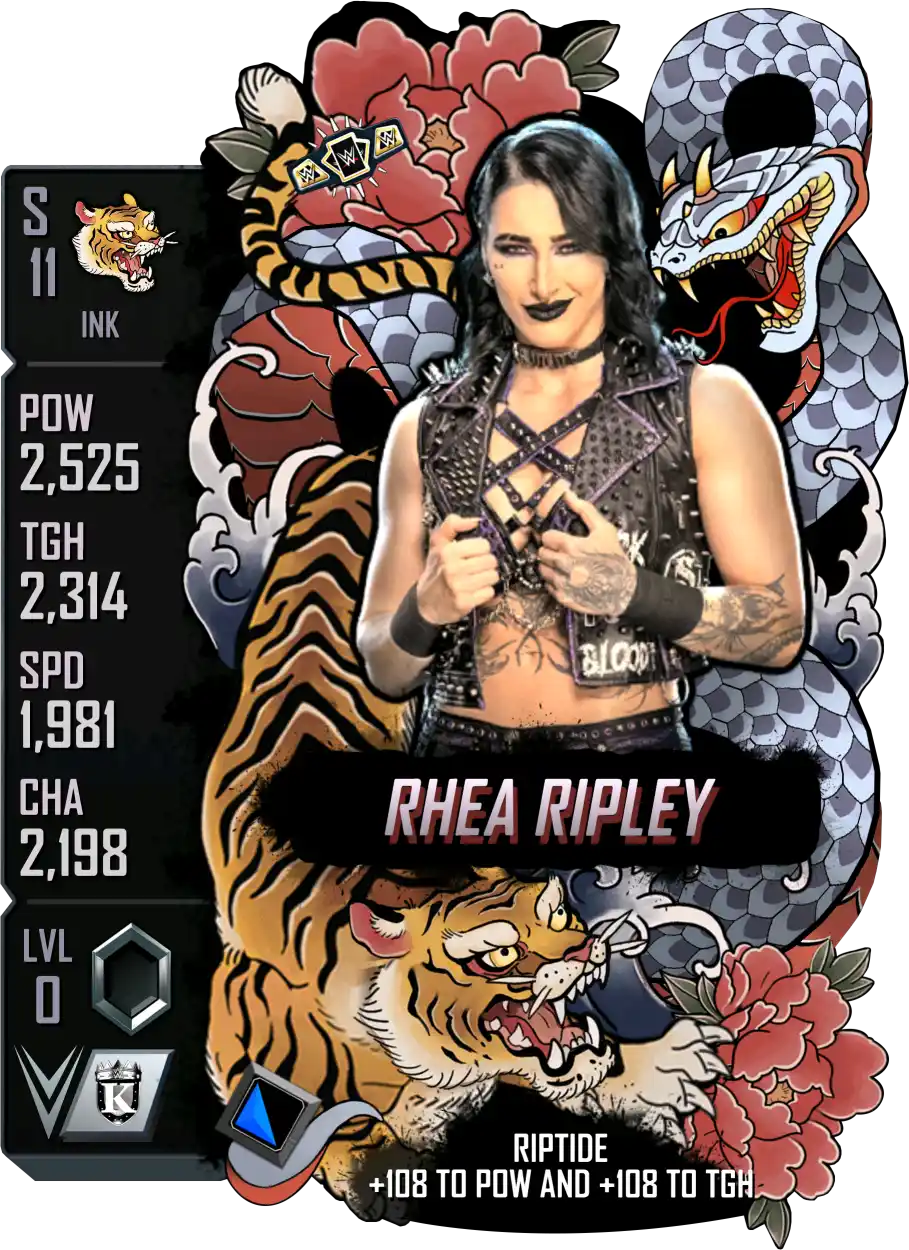 Ink, Rhea Ripley, Standard Card from WWE Supercard