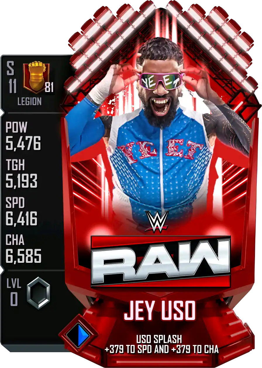 Legion, Jey Uso, SE (Special Edition) RAW on Netflix card from WWE Supercard