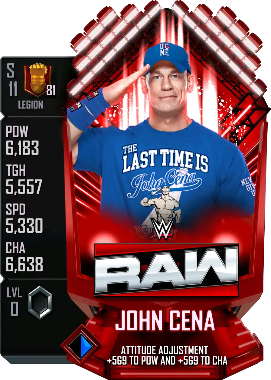 Legion, John Cena, SE (Special Edition) RAW on Netflix card from WWE Supercard