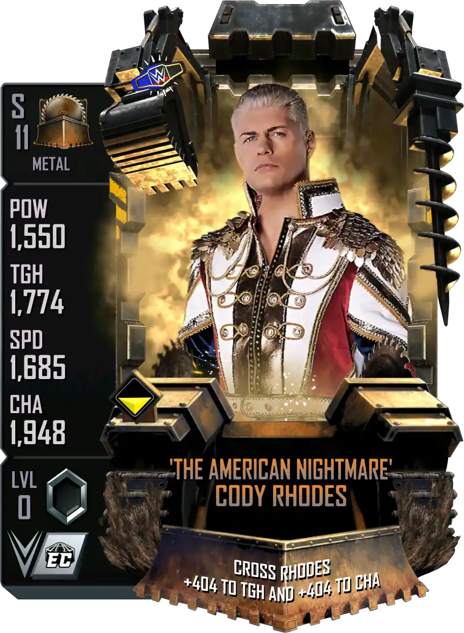 Metal, Cody Rhodes, Standard Card from WWE Supercard