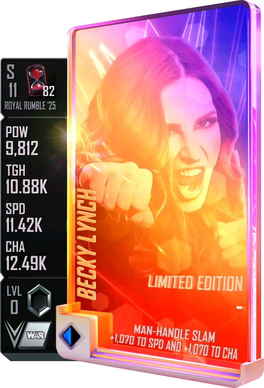 Royal Rumble '25, Becky Lynch, LE (Limited Edition) event card from WWE Supercard