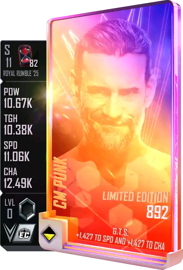Royal Rumble '25, CM Punk, LE (Limited Edition) event card from WWE Supercard