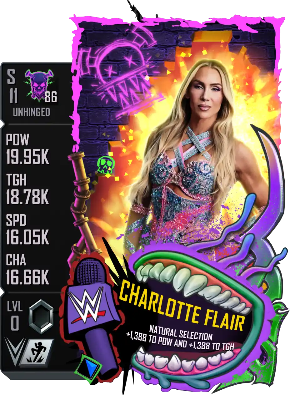 Unhinged, Charlotte Flair, Standard Card from WWE Supercard