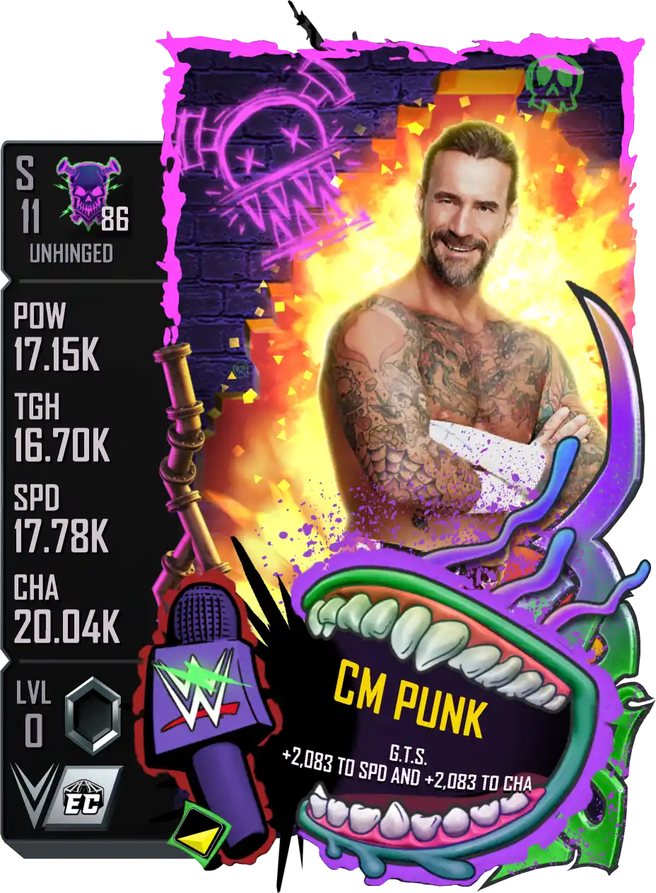 Unhinged, Cm Punk, Standard Card from WWE Supercard