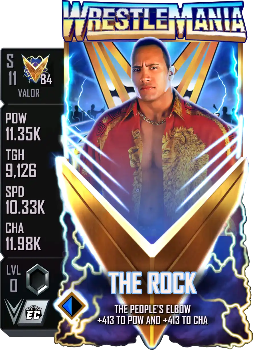 Valor, The Rock, Standard Card from WWE Supercard
