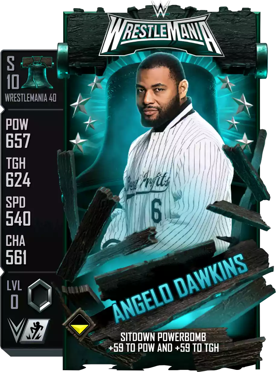 Wrestlemania 40, Angelo Dawkins, Standard Card from WWE Supercard
