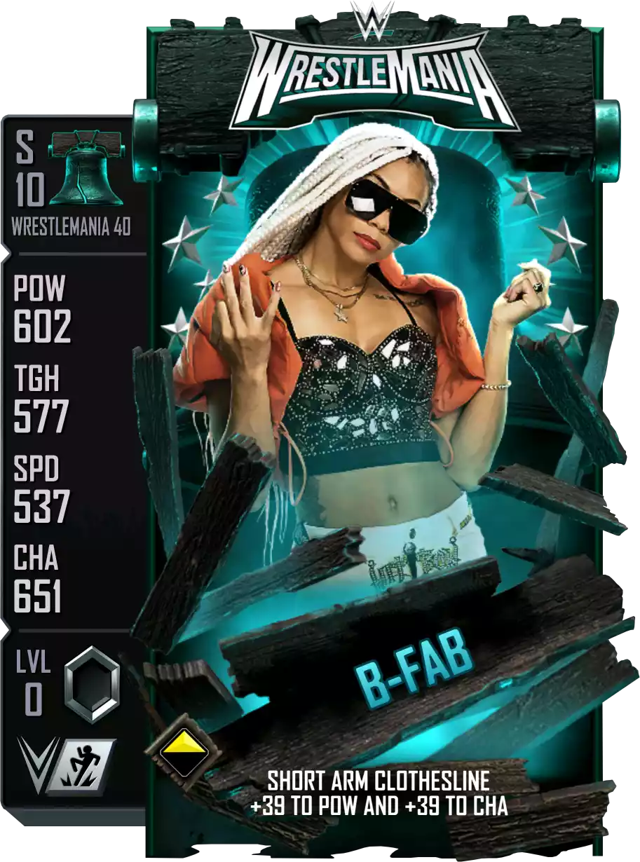 Wrestlemania 40, B-Fab, Standard Card from WWE Supercard