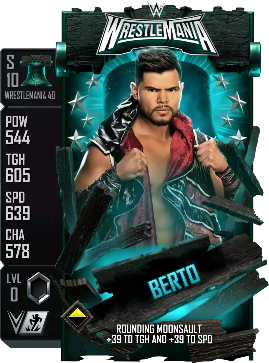 Wrestlemania 40, Berto, Standard Card from WWE Supercard