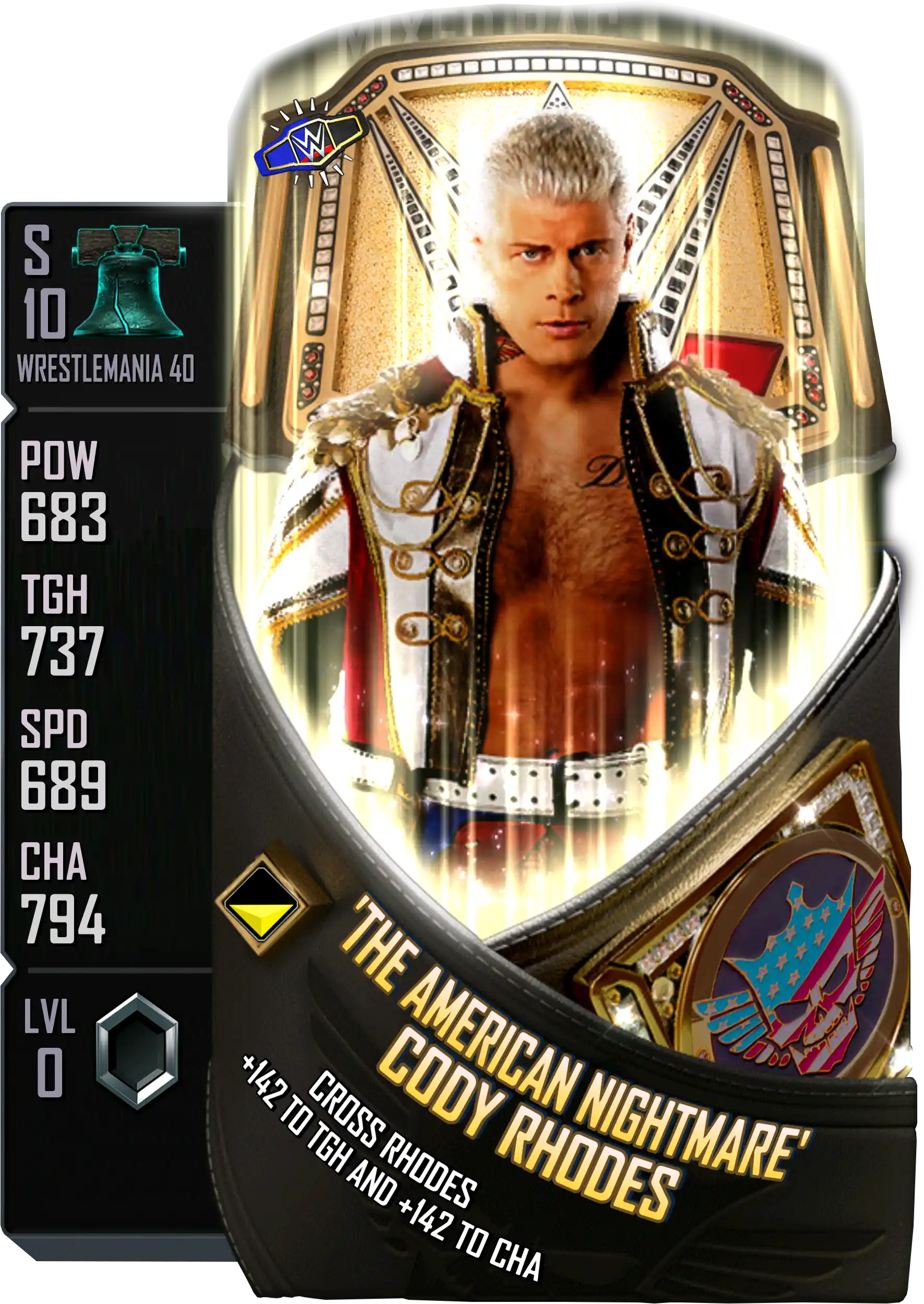 Wrestlemania 40, Cody Rhodes, SE (Special Edition) card from WWE Supercard